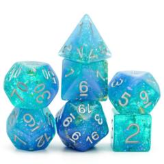 Foam Brain: Blue & Green Seabed Treasure RPG Dice Set